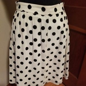 J Crew skirt with white/ black dots